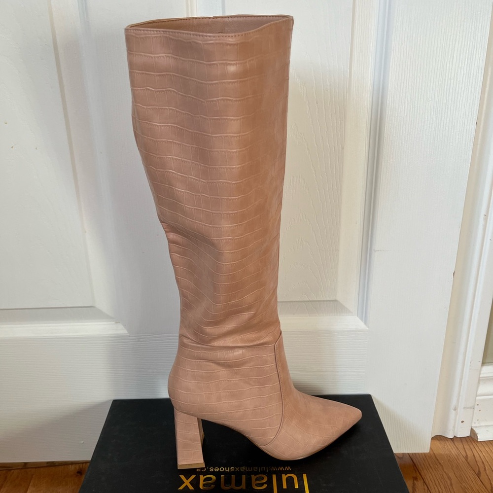 NWT croc embossed boots